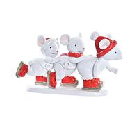 DKD Home Decor Adorno navideño de la Marca, Color Blanco y Rojo, de Resina (12,5 x 4 x 7,5 centímetros)