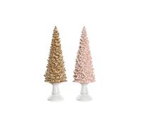 DKD Home Decor Adorno navideño de la Marca, Color Multicolor, de Resina (10,5 x 10,5 x 32 centímetros) (2 Unidades)
