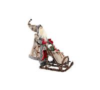 DKD Home Decor Adorno navideño de la Marca, Color Rojo y Gris, de poliéster y Madera (42 x 22 x 48 centímetros)