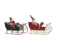 DKD Home Decor Adorno navideño de la Marca, Color Rojo y Verde, de Metal (38 x 19 x 35 centímetros) (2 Unidades)