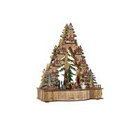 DKD Home Decor Adorno navideño de la Marca, Color Verde, de Madera (30 x 15 x 37 centímetros)