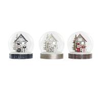 DKD Home Decor Adorno Navideño de la Marca Madera Cristal Papá Noel (3 Piezas) (10 x 10 x 11 cm) (Referencia: S3025259)