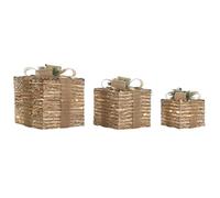 DKD Home Decor Adorno Navideño Natural 25 x 25 x 25 cm (3 Piezas)