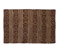 DKD Home Decor Alfombra Alpino Marrón con Rombos, Tejido en Yute, Cuero y Algodón, Densidad 2000 gsm, 180 cm Largo x 120 cm Ancho