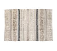 DKD Home Decor Alfombra Boho de Algodón 100% Beige y Negro, 120 cm Largo x 180 cm Ancho, 1 cm Alto, Lavado en Seco