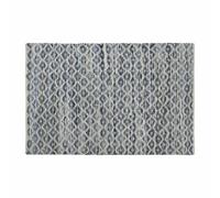 DKD Home Decor Alfombra Boho Hecha a Mano de Algodón y Denim, Colores Azul y Blanco, con Medidas 180 cm Largo x 120 cm Ancho x 1 cm Alto