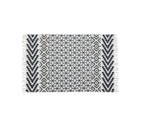 DKD Home Decor Alfombra Color Blanco y Azul Marino, de poliéster y algodón (120 x 180 x 1 centímetros)
