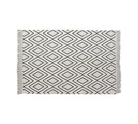 DKD Home Decor Alfombra Color Blanco y Negro, de poliéster y algodón (120 x 190 x 0,7 centímetros)