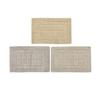 DKD Home Decor Alfombra de baño Color marrón y Beige, de algodón (60 x 40 x 1 cm) (3 Unidades) S3036702 - EAN: 8424001974917