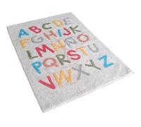 DKD Home Decor Alfombra Infantil con Diseño de Abecedario Multicolor y Blanco, Fabricada en Polyester 1700 gsm, Dimensiones 150x100 cm