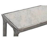 DKD Home Decor Alu antik 23 Consola Mármol Aluminio Plateado Blanco 108 x 79 x 30 cm Set de 2