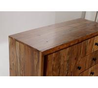 DKD Home Decor Aparador Ondulado acacia Colonial alpino Marron Claro Negro 100 x 40 x 77 cm 3 Cajones 1 Puerta Acacia