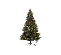 DKD Home Decor Árbol de Navidad Bosque Tradicional Verde Rojo 240 cm con 1178 Ramas LED y Base de Metal Desmontable