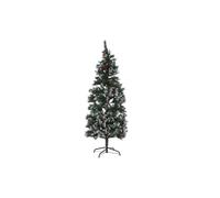 DKD Home Decor Árbol de Navidad Tradicional Verde 180 cm con 230 luces LED de PE y Metal - Colección Snowy Red Forest