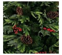 DKD Home Decor Árbol de Navidad Tradicional Verde Rojo 129x240x129 cm 1563 Ramas Luz Cálida