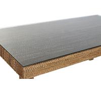 DKD Home Decor Banana 1c25 Mesa Comedor Natural 180 x 90 x 77 cm Fibra Teca Cristal Templado