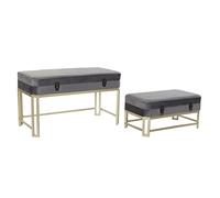 DKD Home Decor Banqueta, Gris, Estándar