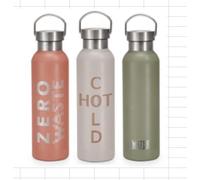 DKD Home Decor Basicos Botella Térmica Doble Pared Inox 500ml Surtido Verde y Rosa Pack de 6 Unidades