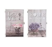 DKD Home Decor Bicycle Armario de Llaves, Madera de ingeniería, Gris, Estándar