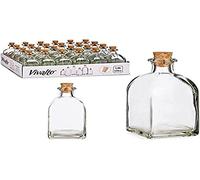 DKD Home Decor Botella de Cristal Vivalto Corcho Vidrio (125 ml)