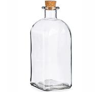 DKD Home Decor Botella de Cristal Vivalto Transparente Corcho Vidrio (1000 ml)