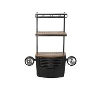 DKD Home Decor Botellero Gris Oscuro 30 x 104 x 83 cm Hierro Acacia Cristal