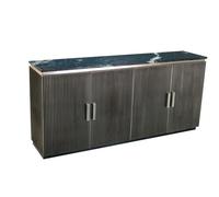 DKD Home Decor Buffet Moderno 4 Puertas 2 Estanterias Plateado Negro Laton Marmol 180 x 40 x 85 cm