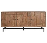 DKD Home Decor Buffet Moderno Acacia y Metal Natural 3 Puertas 175 x 45 x 80 cm