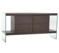 DKD Home Decor Buffet Moderno Marron Transparente Cristal y MDF 45 x 80 x 160 cm