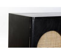 DKD Home Decor Buffet Moderno Negro Natural Mango Ratan 40 x 65 x 150 cm