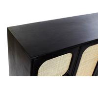 DKD Home Decor Buffet Moderno Negro Natural Mango Ratan 40 x 78 x 150 cm