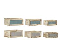 DKD Home Decor Caja Decorativa de la Marca Poliéster Moderno Madera de Paulonia (2 Piezas) (3 Piezas) (Referencia: S3018599)