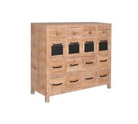 Home ESPRIT Cajonera Negro Natural Metal Abeto Cottage 110 x 40 x 92,5 cm