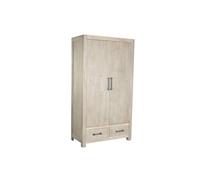 DKD Home Decor Chuang rome Armario Romantico Natural Madera Hevea 2 Puertas 2 Cajones 55 x 200 x 108 cm