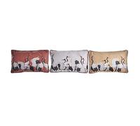 DKD Home Decor Cojín Color Amarillo, Blanco y Rojo, de poliéster (50 x 15 x 30 centímetros) (3) (3 Unidades)