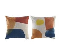 DKD Home Decor Cojín Color Multicolor, de poliéster (45 x 10 x 45 centímetros) (2 Unidades) S3038080 - EAN: 8424001924349