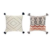 DKD Home Decor Cojín de la Marca Algodón Blanco (60 x 10 x 60 cm) (2 Piezas) (Referencia: S3027356)