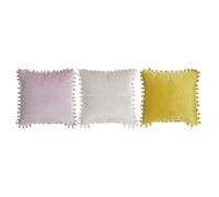 DKD Home Decor Cojín de la Marca Beige Rosa Poliéster Terciopelo Mostaza (45 x 10 x 45 cm) (3 Piezas) (Referencia: S3027441)