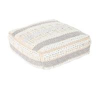 DKD Home Decor Cojín Suelo Blanco Gris Cuadrada Boho 60 x 60 x 25 cm