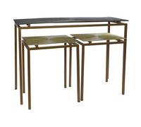 DKD Home Decor Consola Gris Moderno Metal Aluminio 109.5x37.5x80 cm Set de 3