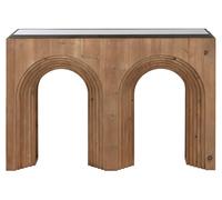 DKD Home Decor Consola Marron Negro Abeto Cristal 122 x 30 x 80 cm