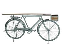 DKD Home Decor Consola Shabby Verde Menta Marron Claro Hierro Mango 40 x 91 x 195 cm