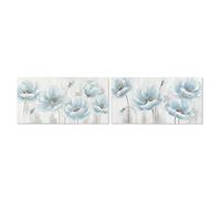 DKD Home Decor Cuadro Color Azul, Blanco, Gris y Dorado, de Lienzo (100 x 3 x 50 centímetros) (2 Unidades)