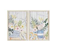 DKD Home Decor Cuadro azul de MDF 40 x 1,8 x 60 cm (2 unidades)