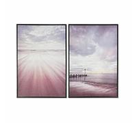 DKD Home Decor Cuadro Color Azul y Negro, de Lienzo (40 x 2,8 x 60 centímetros) (2 Unidades)