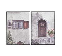 DKD Home Decor Cuadro Color Beige y Gris, de Lienzo (50 x 2,8 x 70 centímetros) (2 Unidades)
