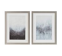DKD Home Decor Cuadro Color Blanco, Negro, Gris y Azul Cielo, de Cristal (30 x 2 x 40 centímetros) (2 Unidades)