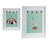 DKD Home Decor Cuadro Con marco Blanco Infantil Aglomerado (43 x 3 x 53 cm)