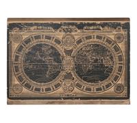 DKD Home Decor Cuadro Decorativo de Pared Estilo Colonial Mapamundi en Madera Colores Natural y Negro de 149x105x2 cm