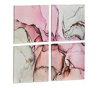DKD Home Decor Cuadro Lienzo Flores Mármol (4 Piezas)